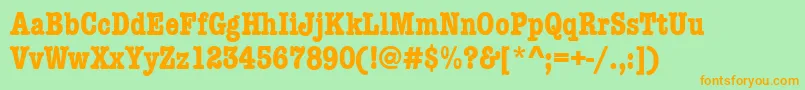 AmtypewritercditcttРџРѕР»СѓР¶РёСЂРЅС‹Р№-Schriftart – Orangefarbene Schriften auf grünem Hintergrund