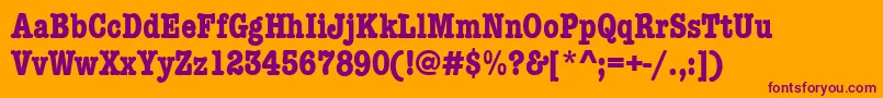 AmtypewritercditcttРџРѕР»СѓР¶РёСЂРЅС‹Р№-Schriftart – Violette Schriften auf orangefarbenem Hintergrund