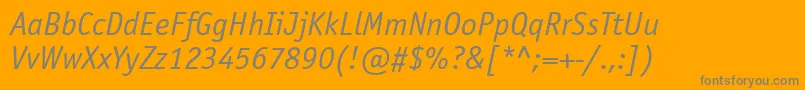 OfficinasansattItalic Font – Gray Fonts on Orange Background