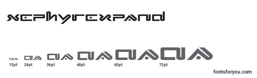 Размеры шрифта Xephyrexpand