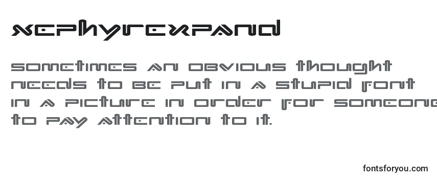 Überblick über die Schriftart Xephyrexpand