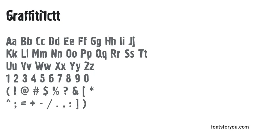 A fonte Graffiti1ctt – alfabeto, números, caracteres especiais