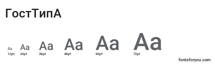 Размеры шрифта ГостТипА
