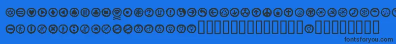 Alesignswhitell Font – Black Fonts on Blue Background