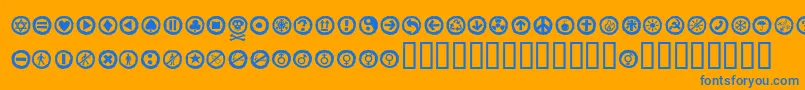 フォントAlesignswhitell – オレンジの背景に青い文字