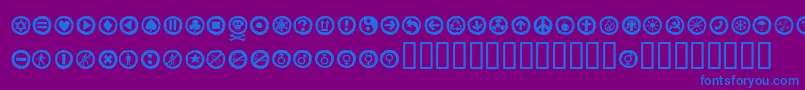 Alesignswhitell Font – Blue Fonts on Purple Background