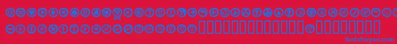 Czcionka Alesignswhitell – niebieskie czcionki na czerwonym tle