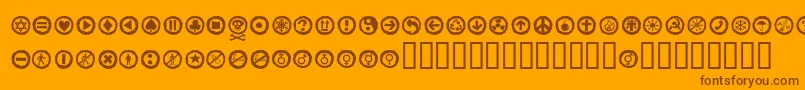 Шрифт Alesignswhitell – коричневые шрифты на оранжевом фоне