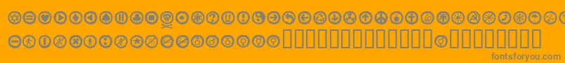 Alesignswhitell-fontti – harmaat kirjasimet oranssilla taustalla