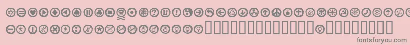 フォントAlesignswhitell – ピンクの背景に灰色の文字