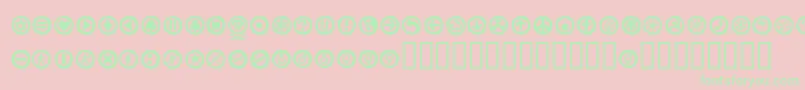 フォントAlesignswhitell – ピンクの背景に緑の文字