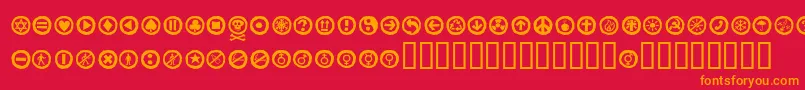 Alesignswhitell Font – Orange Fonts on Red Background