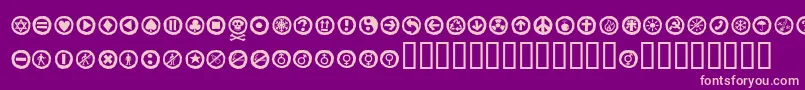 Alesignswhitell-fontti – vaaleanpunaiset fontit violetilla taustalla