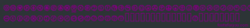 Alesignswhitell-fontti – violetit fontit mustalla taustalla