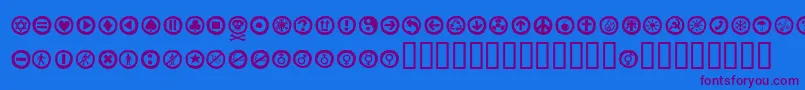 Alesignswhitell Font – Purple Fonts on Blue Background
