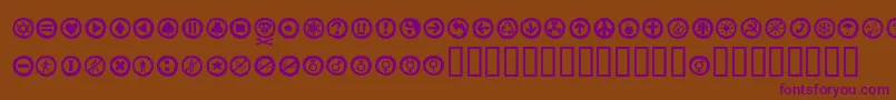 Alesignswhitell-fontti – violetit fontit ruskealla taustalla