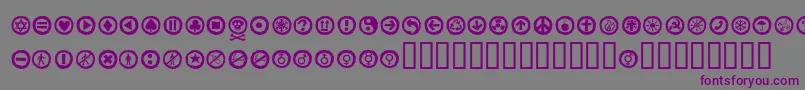 Шрифт Alesignswhitell – фиолетовые шрифты на сером фоне