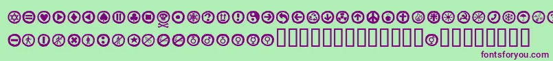 Alesignswhitell Font – Purple Fonts on Green Background