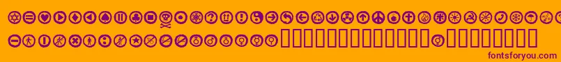 Шрифт Alesignswhitell – фиолетовые шрифты на оранжевом фоне