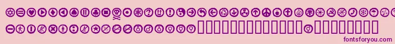 Alesignswhitell-Schriftart – Violette Schriften auf rosa Hintergrund