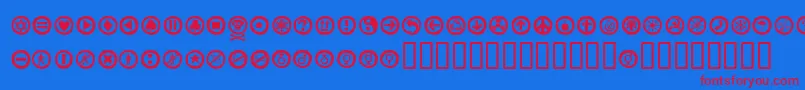 フォントAlesignswhitell – 赤い文字の青い背景
