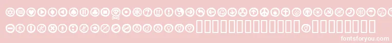Alesignswhitell-fontti – valkoiset fontit vaaleanpunaisella taustalla
