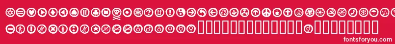 フォントAlesignswhitell – 赤い背景に白い文字