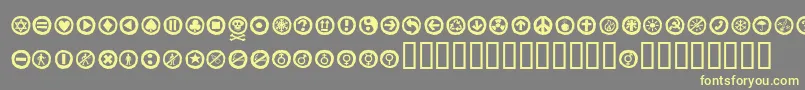フォントAlesignswhitell – 黄色のフォント、灰色の背景