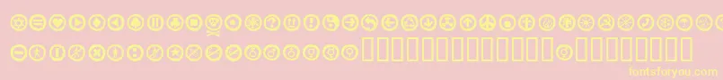 Alesignswhitell-fontti – keltaiset fontit vaaleanpunaisella taustalla