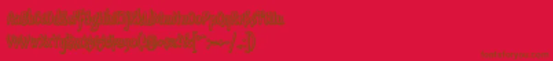 Sudegnakno2 Font – Brown Fonts on Red Background