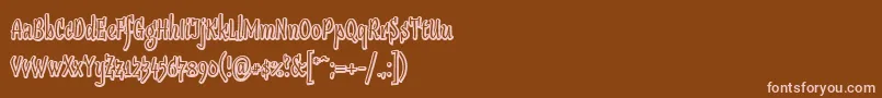 Sudegnakno2 Font – Pink Fonts on Brown Background