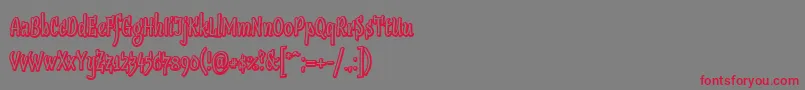 Sudegnakno2 Font – Red Fonts on Gray Background