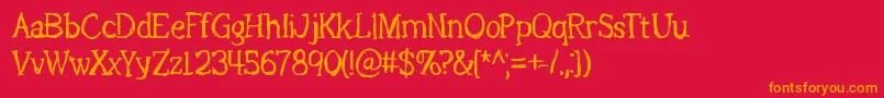 Lightout Font – Orange Fonts on Red Background