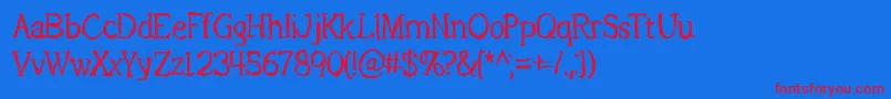 Lightout Font – Red Fonts on Blue Background