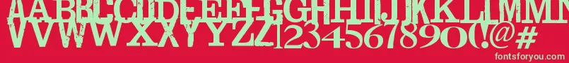 Jenna Font – Green Fonts on Red Background