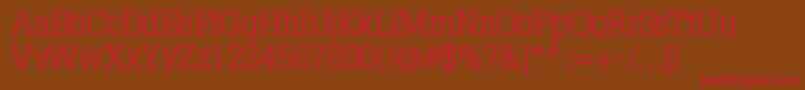 TyposlabserifLight Font – Red Fonts on Brown Background
