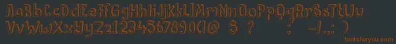 DkPusekatt-Schriftart – Braune Schriften auf schwarzem Hintergrund