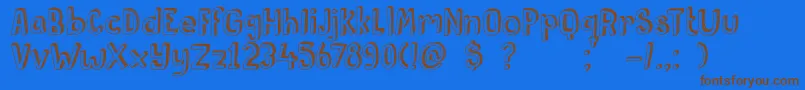 DkPusekatt Font – Brown Fonts on Blue Background