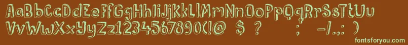 DkPusekatt Font – Green Fonts on Brown Background