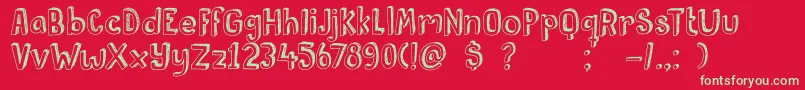 DkPusekatt Font – Green Fonts on Red Background