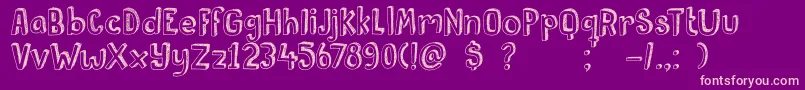 DkPusekatt Font – Pink Fonts on Purple Background