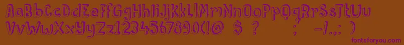 DkPusekatt Font – Purple Fonts on Brown Background