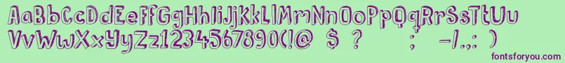 DkPusekatt Font – Purple Fonts on Green Background
