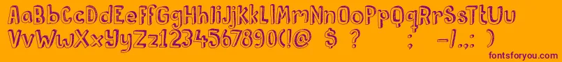 DkPusekatt Font – Purple Fonts on Orange Background