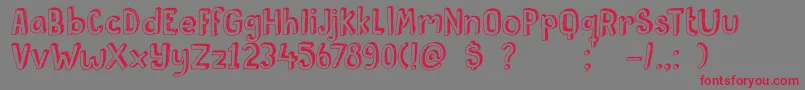 DkPusekatt Font – Red Fonts on Gray Background