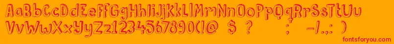 DkPusekatt Font – Red Fonts on Orange Background