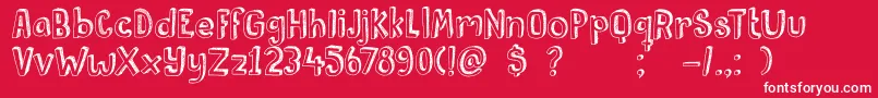 DkPusekatt Font – White Fonts on Red Background