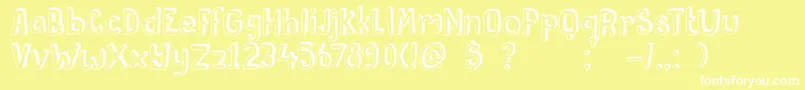 DkPusekatt Font – White Fonts on Yellow Background