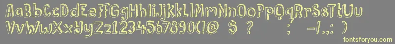 DkPusekatt Font – Yellow Fonts on Gray Background