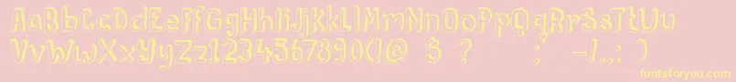 DkPusekatt Font – Yellow Fonts on Pink Background